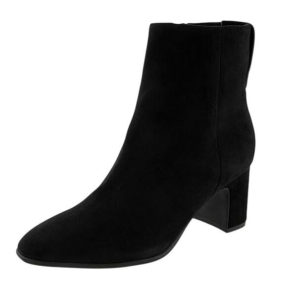 Aerosoles Womens Magnus Booties US 8 M EU 38.5 Black Suede Ankle NIB - Picture 1 of 12